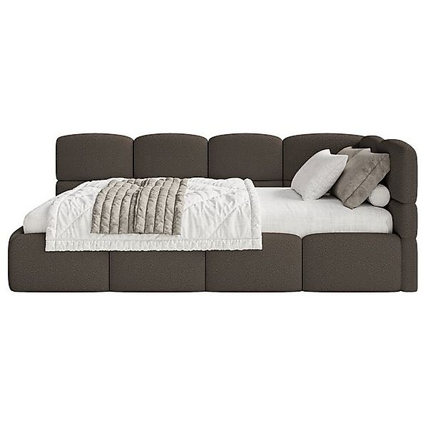 Selsey Jugendbett CLOUDY, mit Bettkasten, Bouclé, 90x200 cm, Kopfteil links günstig online kaufen