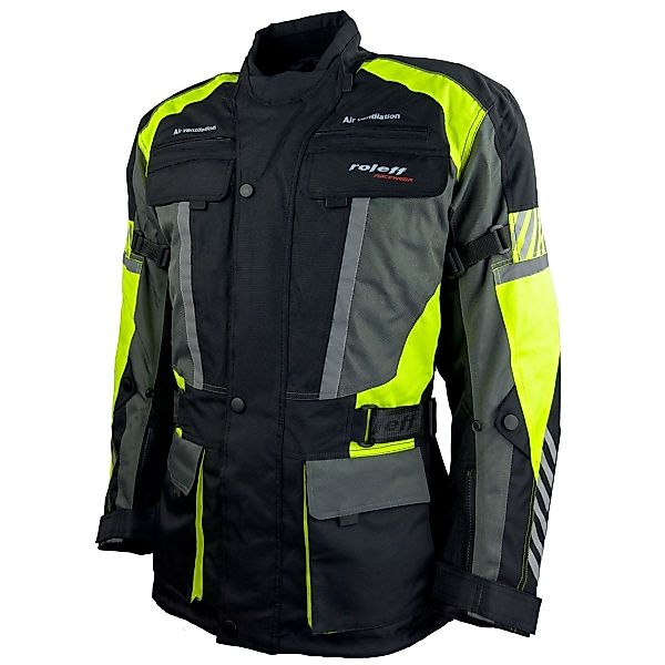 roleff Motorradjacke RO16013- Schwarz/Neongelb, wasserdicht, atmungsaktiv günstig online kaufen