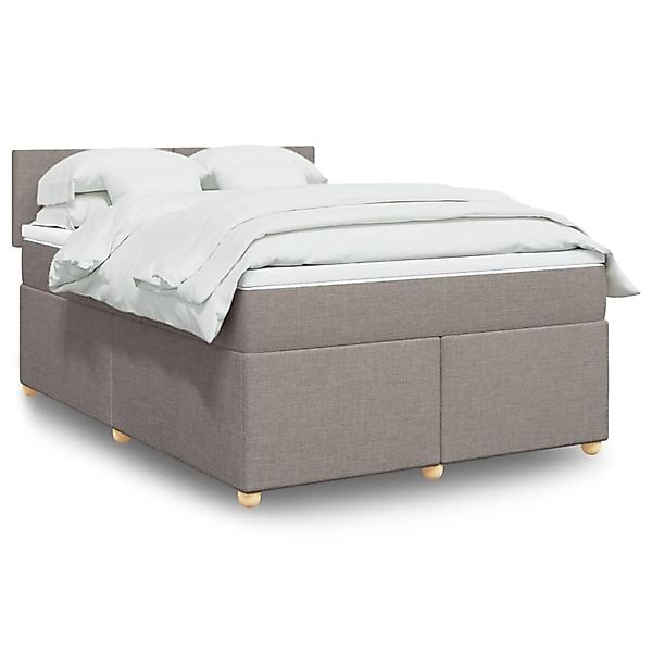 vidaXL Boxspringbett mit Matratze Taupe 140x190 cm Stoff 3288972 günstig online kaufen