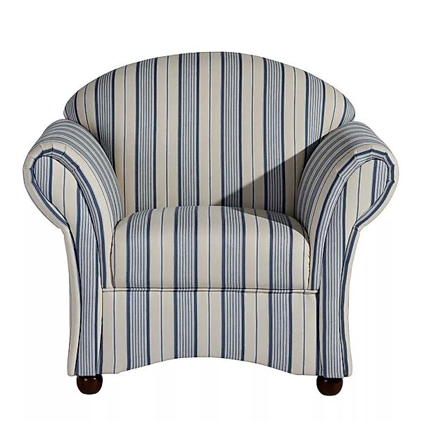 Sessel mit Streifen Muster in Blau und Weiß 44 cm Sitzhöhe günstig online kaufen
