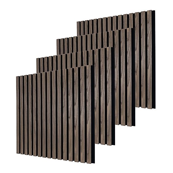 Dalsys Akustikpaneele 4x 60cm x 60cm Walnuss Wandpaneele Schallschutz günstig online kaufen