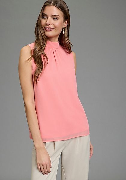 Laura Scott Chiffonbluse hoch geschlossener Ausschnitt mit Schleifen-Detail günstig online kaufen