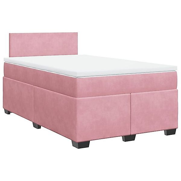 vidaXL Bett Boxspringbett mit Matratze Rosa 120x190 cm Samt günstig online kaufen