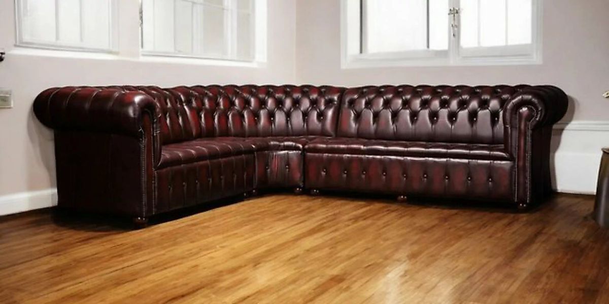 JVmoebel Ecksofa Chesterfield Ledersofa Ecksofa Polster Eck Sitz 100% Leder günstig online kaufen