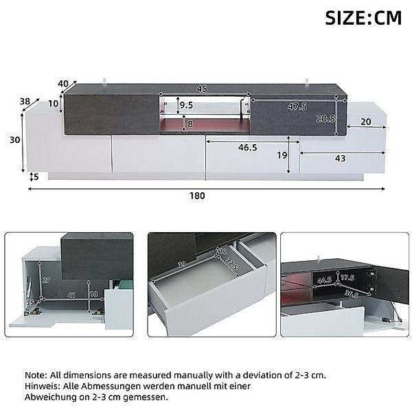 Odikalo TV-Schrank TV-Bank Fernsehschrank Lowboard TV-Konsole für 80/75/70/ günstig online kaufen