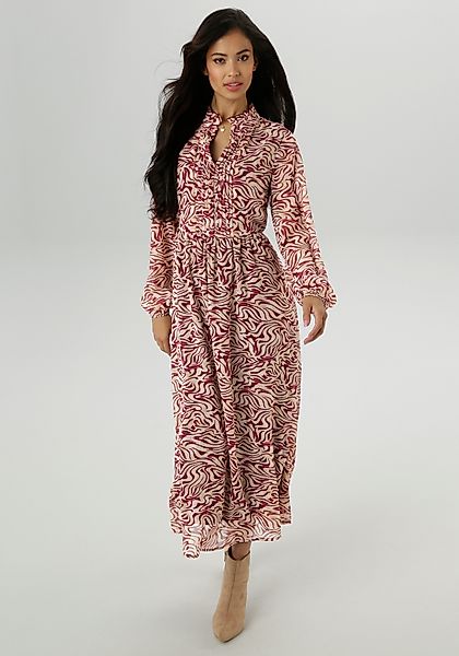 Aniston SELECTED Maxikleid, mit aufwendiger und dekorativer Biesenverarbeit günstig online kaufen