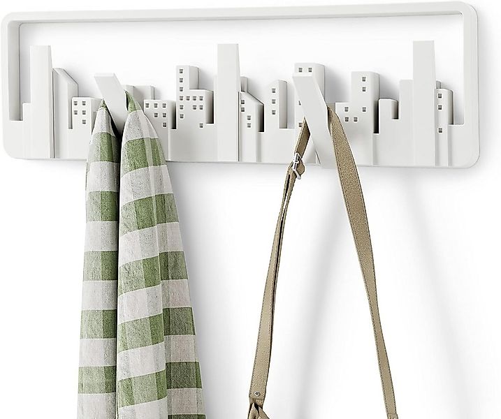 Umbra Garderobenhaken Umbra Skyline Garderobenhaken weiß mit 5 Hacken günstig online kaufen