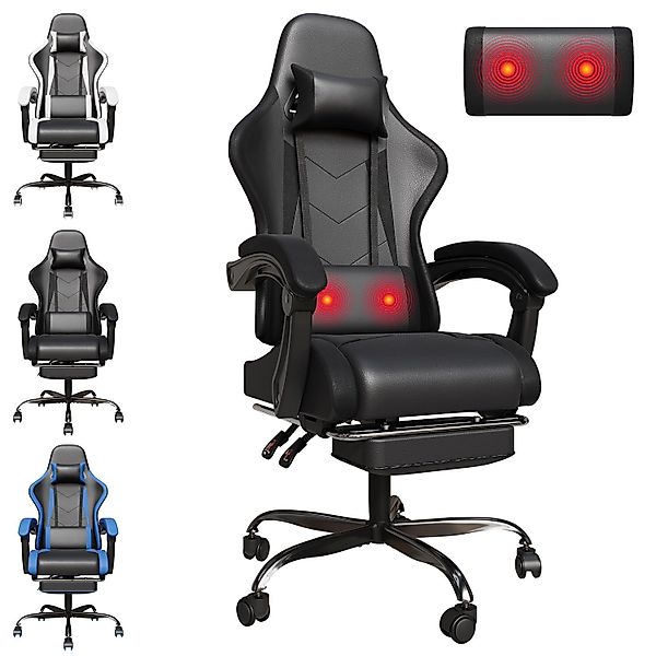 HOMALL Gaming-Stuhl Massagestuhl mit Fußstützen, Rückenlehne günstig online kaufen