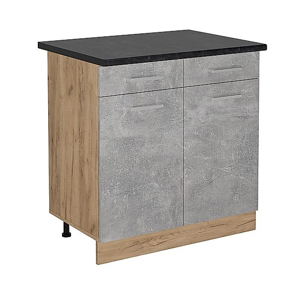 Vicco Unterschrank R-Line, Beton/Goldkraft Eiche, 80 günstig online kaufen