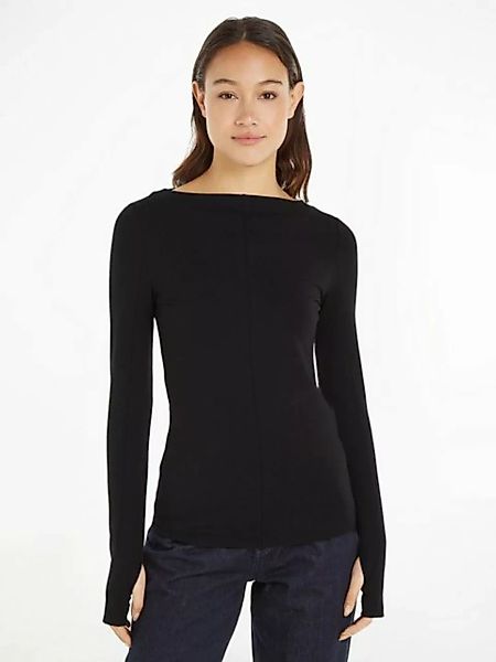 Calvin Klein Langarmshirt SMOOTH COTTON STRETCH SLASH TOP günstig online kaufen