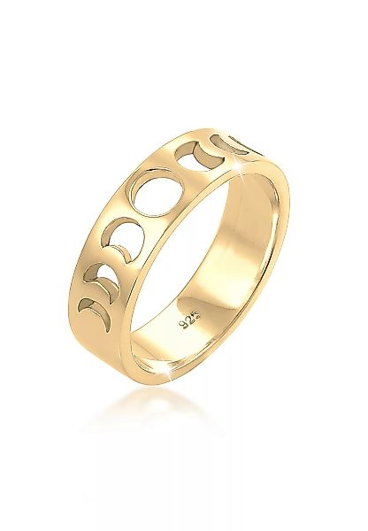 Elli Fingerring "Mond Halbmond Bandring Astro 925 Silber vergoldet" günstig online kaufen