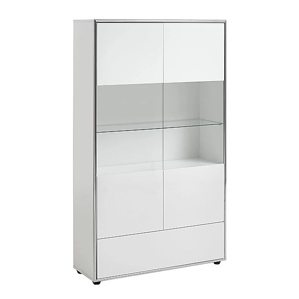ebuy24 Kenan Vitrine 2 Türen 1 Schublade Weiß Hochglanz Lackiert günstig online kaufen