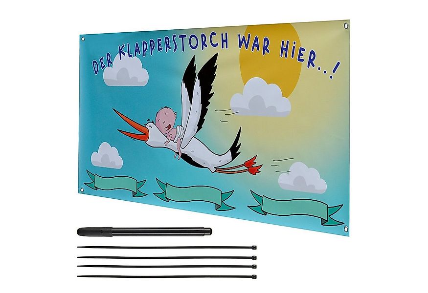 Makai Dekoobjekt Banner Plakat zur Geburt Storch Geschenk günstig online kaufen