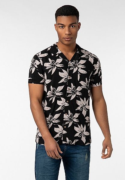 Urban Surface Kurzarmhemd Herren Freizeithemd Allover-Print Tropical Flower günstig online kaufen