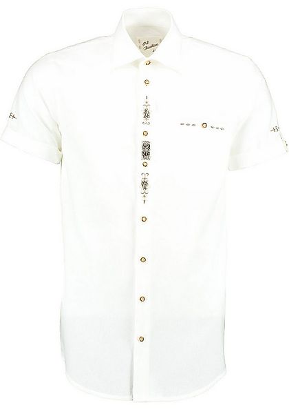 OS Trachten Trachtenhemd Flino Kurzarmhemd mit Edelweiß-Zierteil auf der Kn günstig online kaufen