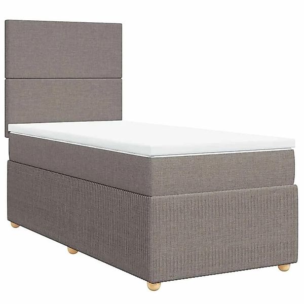 vidaXL Boxspringbett mit Matratze Taupe 80x200 cm Stoff 3291880 günstig online kaufen