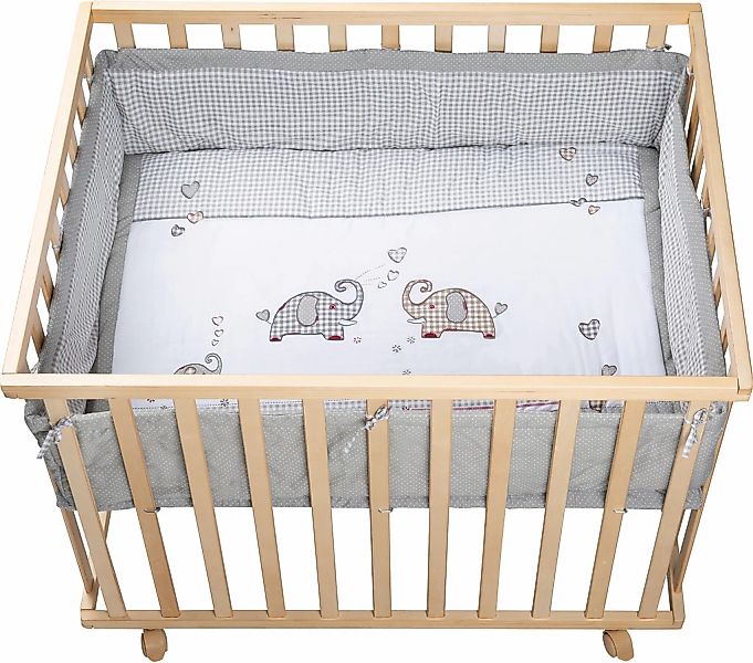 roba Laufgitter "Jumbotwins grau, 100x75 cm" bis 15 kg mit Stoffeinlage und günstig online kaufen