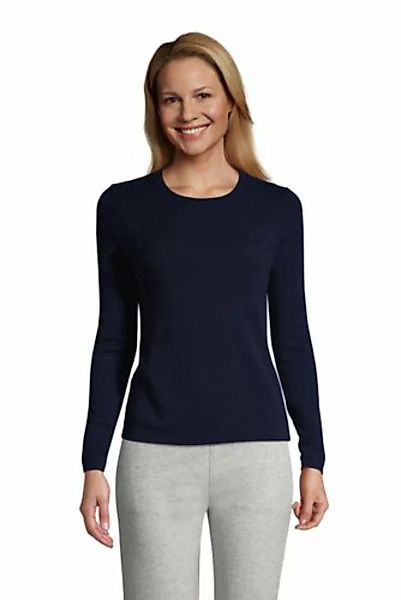 Kaschmir-Pullover mit rundem Ausschnitt, Damen, Größe: M Normal, Blau, by L günstig online kaufen