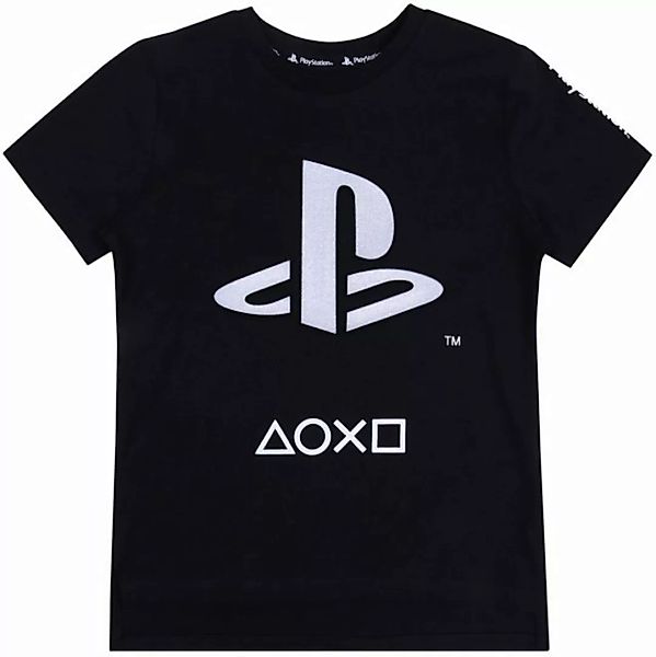 Sarcia.eu Kurzarmbluse Schwarzes T-Shirt silberfarbenem Aufdruck PlayStatio günstig online kaufen
