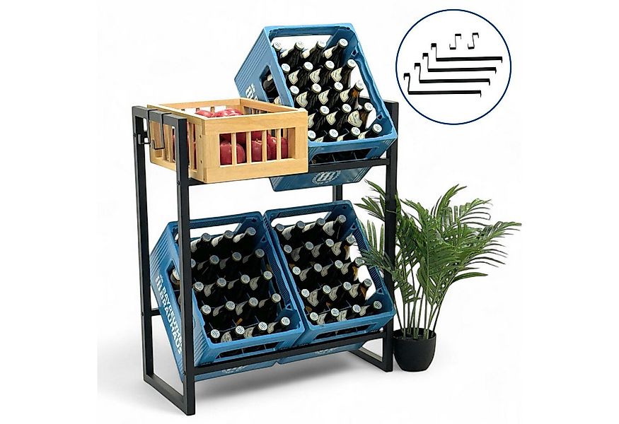 DanDiBo Kastenständer 4 Kisten Gitter Haken Metall 96597 Getränkeregal Getr günstig online kaufen