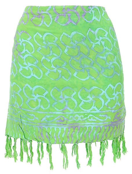 Guru-Shop Minirock Kurzer Wickelrock mit Fransen, Strandrock - grün alterna günstig online kaufen