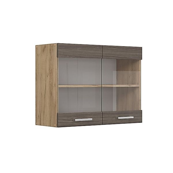 Vicco Glashängeschrank R-Line, Edelgrau/Goldkraft Eiche, 80 günstig online kaufen