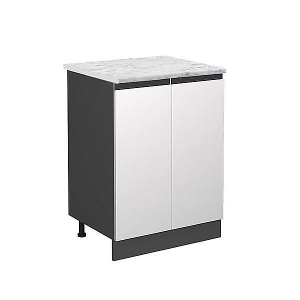 Vicco Küchenunterschrank R-Line Küchenkommode Weiß/Anthrazit AP Marmor günstig online kaufen