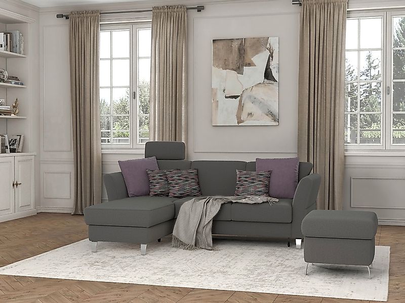 sit&more Ecksofa »Visby L-Form« wahlweise mit Bettfunktion und Bettkasten, günstig online kaufen