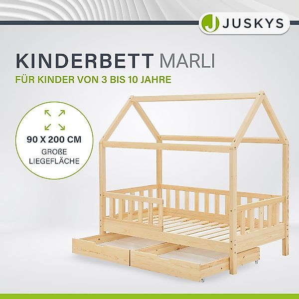 Juskys Kinderbett Marli, 90x200 cm, 3 günstig online kaufen