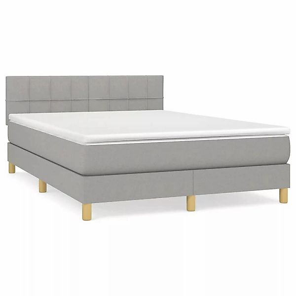 vidaXL Boxspringbett mit Matratze Hellgrau 140x200 cm Stoff1389341 günstig online kaufen