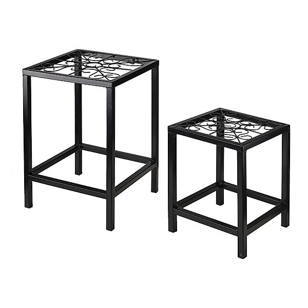 Spetebo Blumenständer Metall Pflanzenhocker schwarz - günstig online kaufen