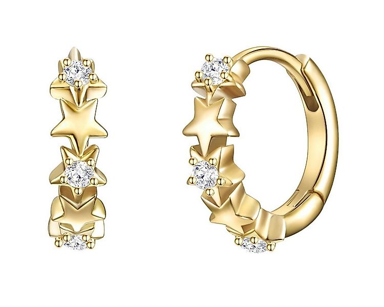 Glanzstücke München Paar Creolen Sterne gelbgold, aus Sterling Silber günstig online kaufen