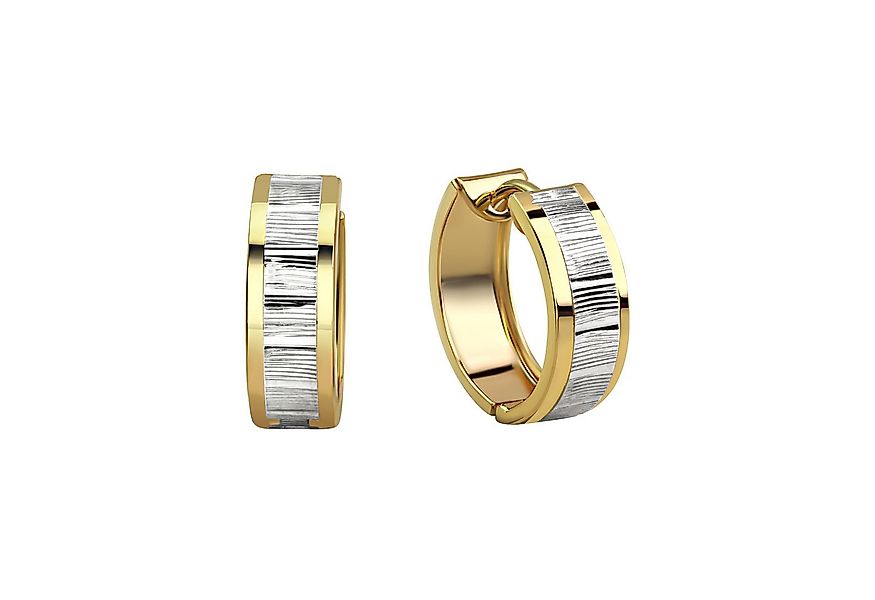 Fascination by Ellen K. Paar Creolen Gold 333 zweifarbig glanz/matt 15mm Du günstig online kaufen