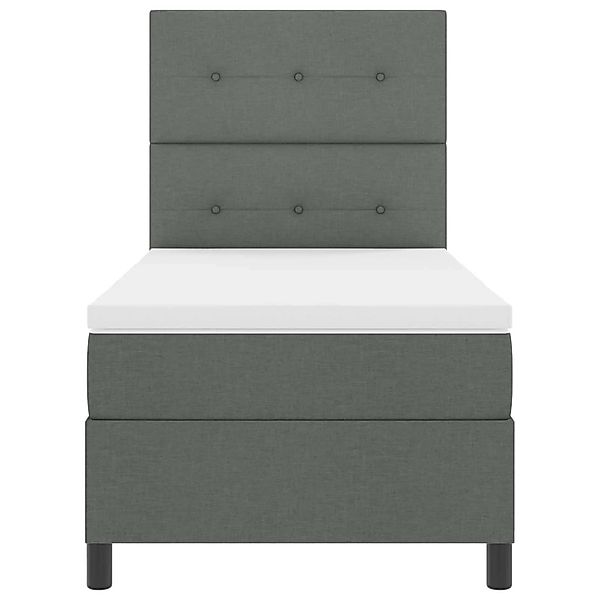 vidaXL Boxspringbett mit Matratze Dunkelgrau 80 x 200 cm Stoff 3342824 günstig online kaufen