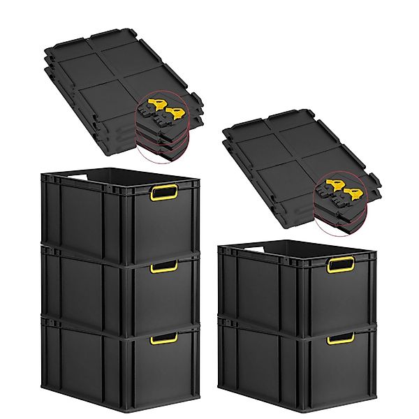 PROREGAL SuperSparSet 5x Eurobox Nextgen Color Mit Scharnierdeckel HxBxT 32 günstig online kaufen