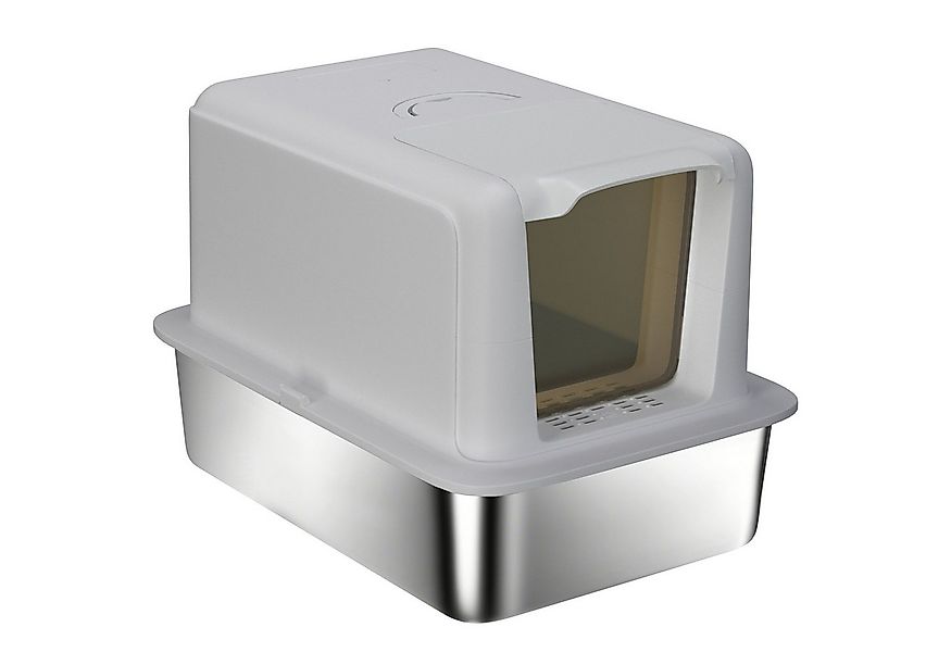 Welikera Katzentoilette Katzentoilette aus Edelstahl mit Filter & Schaufel günstig online kaufen