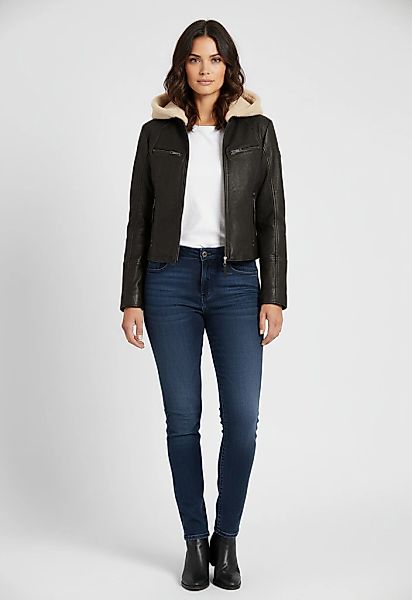 Mauritius Lederjacke "MWNedra" mit Kapuze mit abknöpfbarer Teddyplüsch-Kapu günstig online kaufen