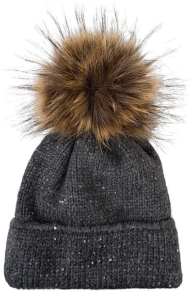 styleBREAKER Bommelmütze Strick Bommelmütze Einfarbig Pailletten günstig online kaufen