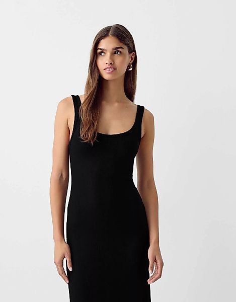 Bershka Trägerkleid Mit Patentmuster Damen M Schwarz günstig online kaufen