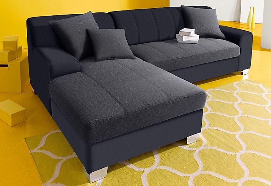 DOMO collection Ecksofa »Turah incl. Zierkissen, moderne Steppung, auch in günstig online kaufen