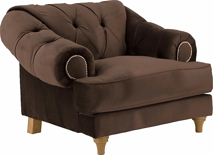 Home affaire Sessel »Alegra« mit Knopfheftung im Rücken, Keder und Nieten i günstig online kaufen