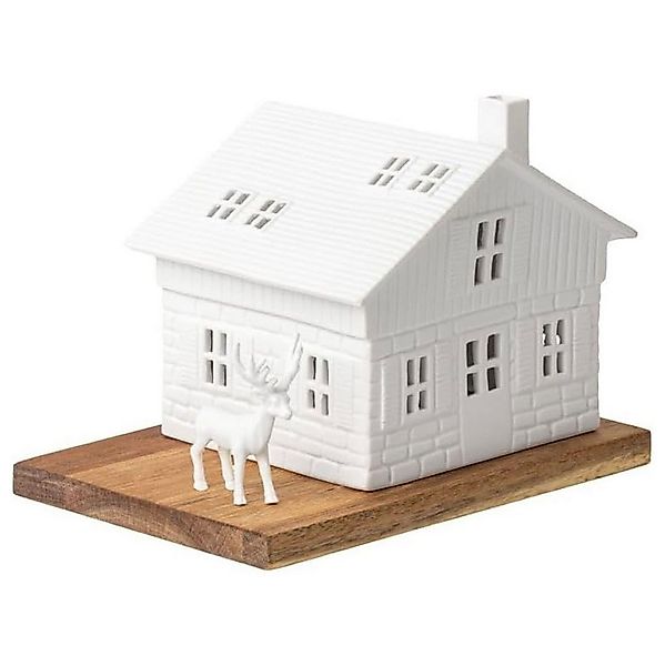 Räder Design Windlicht Räder Porzellan Lichthaus Skihütte 18x12x23 cm weiß günstig online kaufen