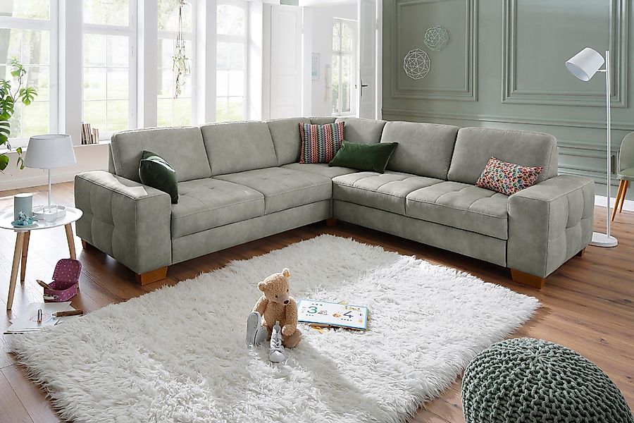 Home affaire Ecksofa "Puccini L-Form" mit Federkern, Sitztiefenverstellung, günstig online kaufen