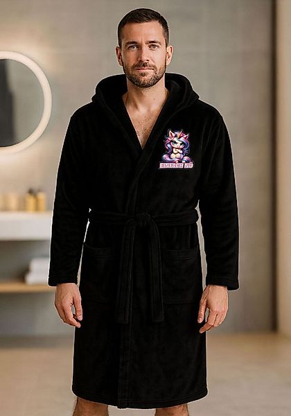 deinshirt Bademantel Nö Einhorn, lange Länge, 100% Polyester, Kapuze, Binde günstig online kaufen
