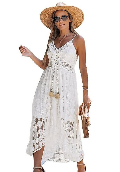 Cupshe Strandkleid Kleid mit Schnürung und Falten Rüsche günstig online kaufen