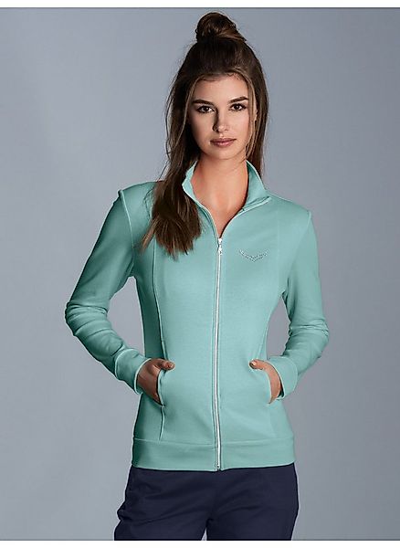 Trigema Sweatjacke TRIGEMA Jacke veredelt mit Kristallsteinen (1-tlg) günstig online kaufen