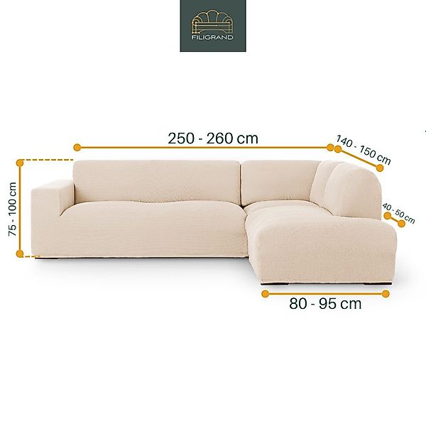 Belmarti Ecksofahusse Bezug für Ecksofa mit Halbinsel rechts/links, elastis günstig online kaufen