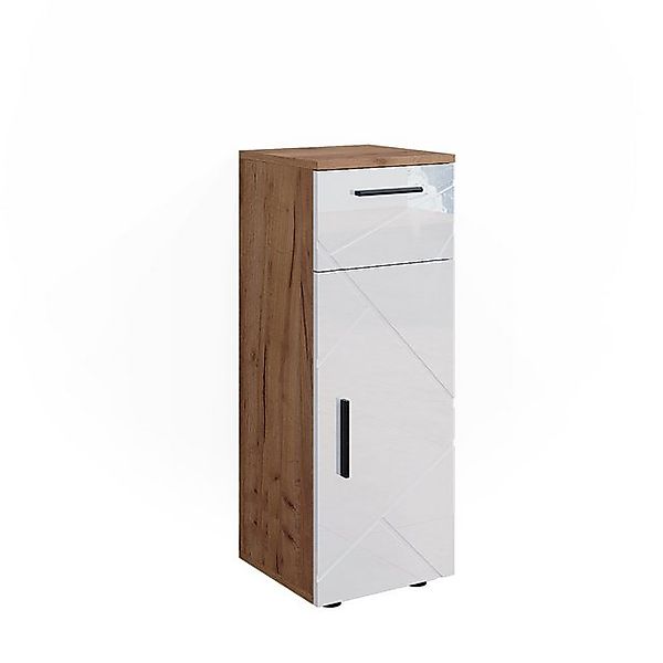 Vicco Midischrank Irma, Eiche/Weiß Hochglanz, 30 günstig online kaufen