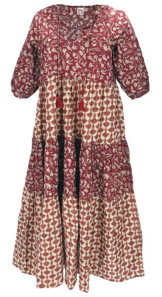 Guru-Shop Midikleid Boho Baumwoll Maxikleid, gestuftes günstig online kaufen