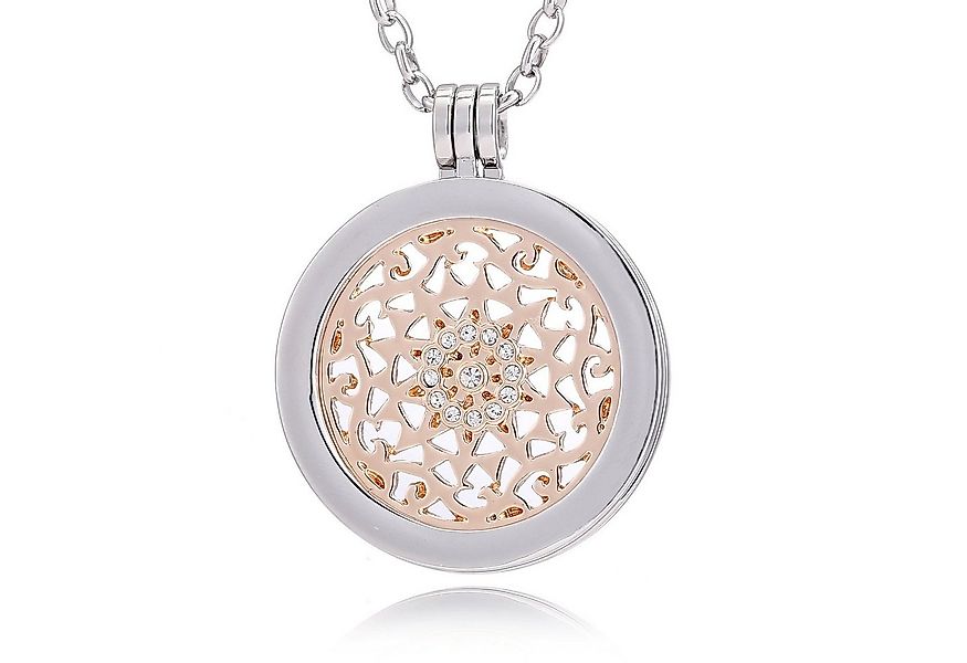 Morella Kette mit Anhänger Damen Halskette 70 cm mit Coin 33 mm (2-tlg), Si günstig online kaufen